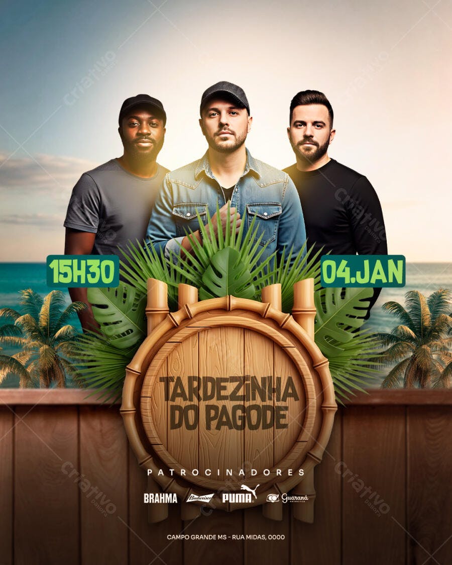 Flyer Tardezinha do Pagode PSD Editável
