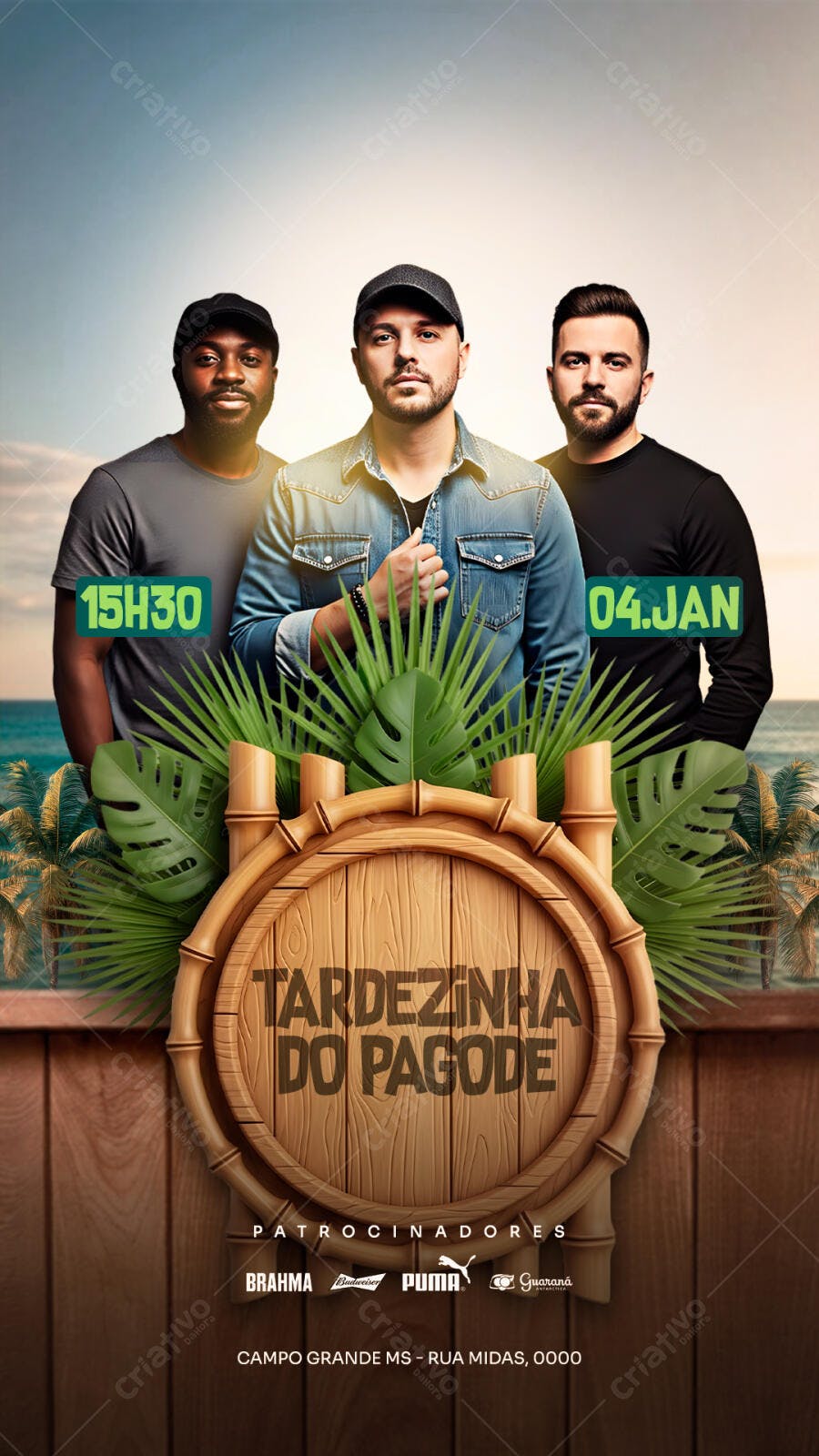 Flyer Evento Tardezinha do Pagode com Músicos PSD Editável