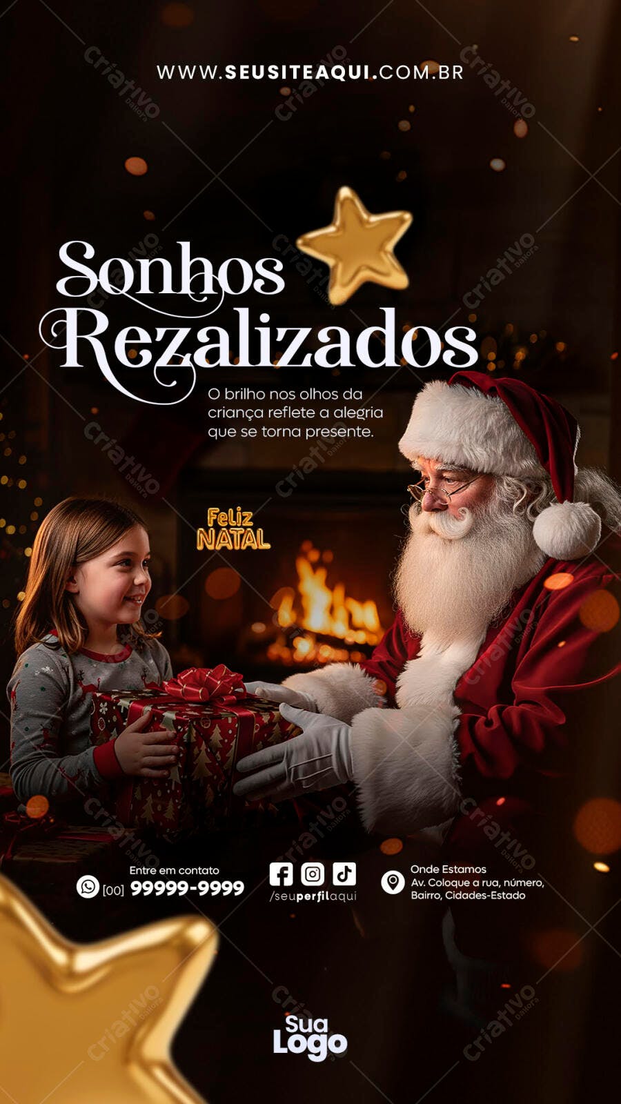 Flyer de Natal Sonhos Realizados PSD Editável