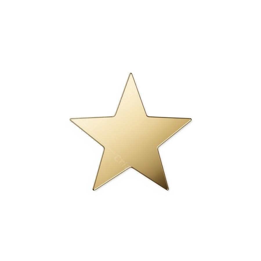 Estrela dourada metálica em fundo branco simples símbolo de prêmio ou excelência
