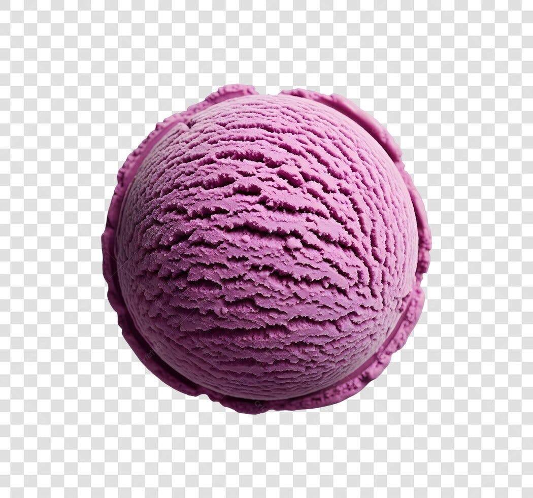 Elemento gráfico sorvete bola roxa PNG com fundo transparente