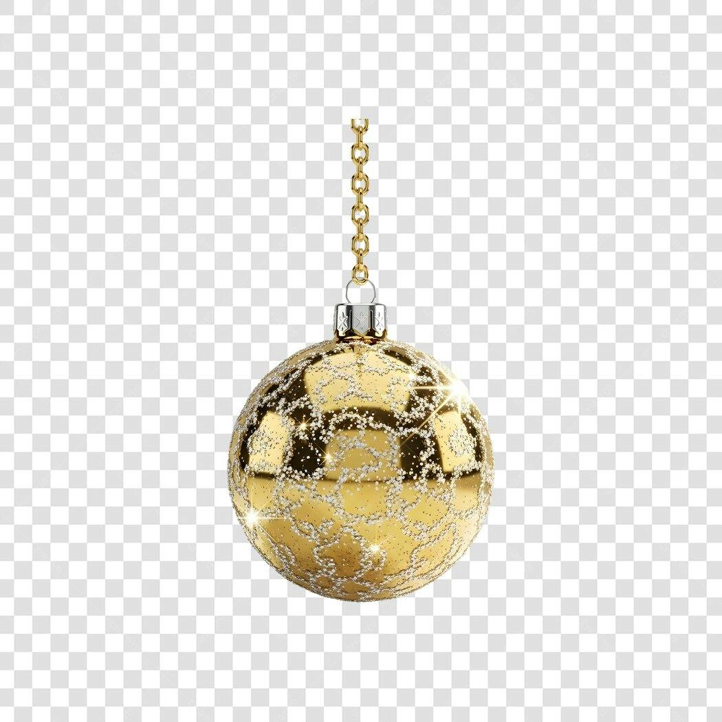 Elemento Gráfico Bola de Natal Dourada com Glitter PNG com fundo transparente
