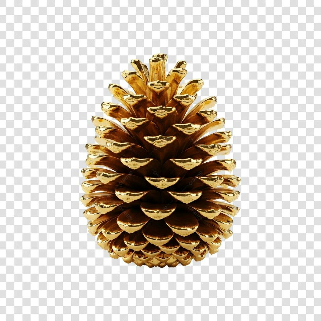Ilustração Pinha Dourada Natal Festas de Fim de Ano PNG com fundo transparente