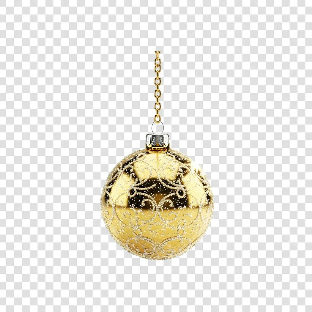 Bola de Natal dourada com glitter para decoração festiva PNG com fundo transparente