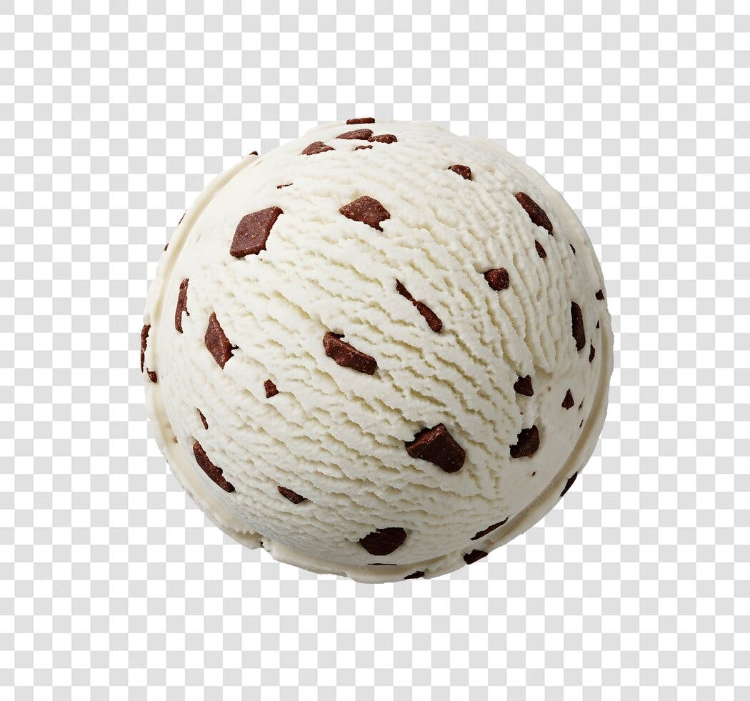 Imagem Sorvete de Flocos de Chocolate Cremoso PNG com fundo transparente