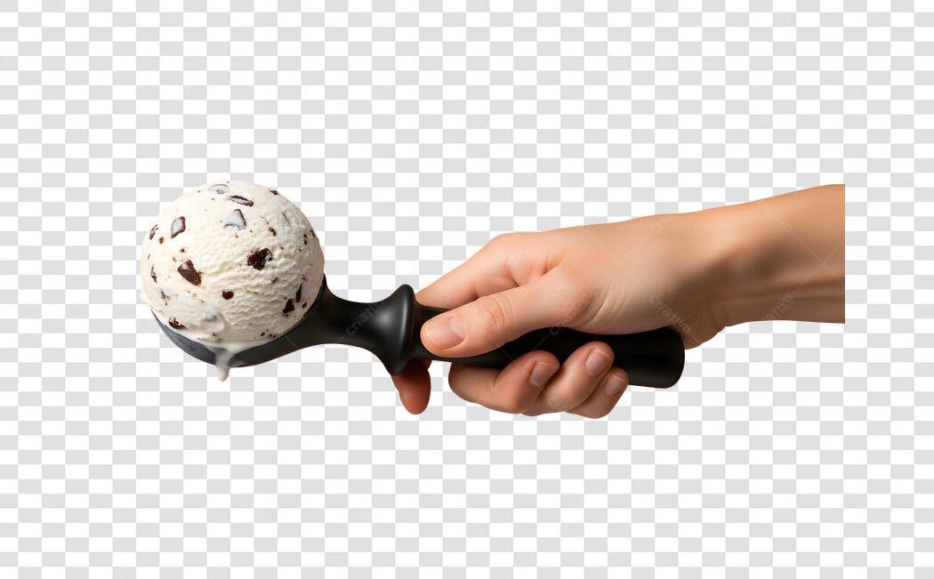 Imagem Promocional Sorvete de Baunilha com Pedaços de Chocolate PNG com fundo transparente