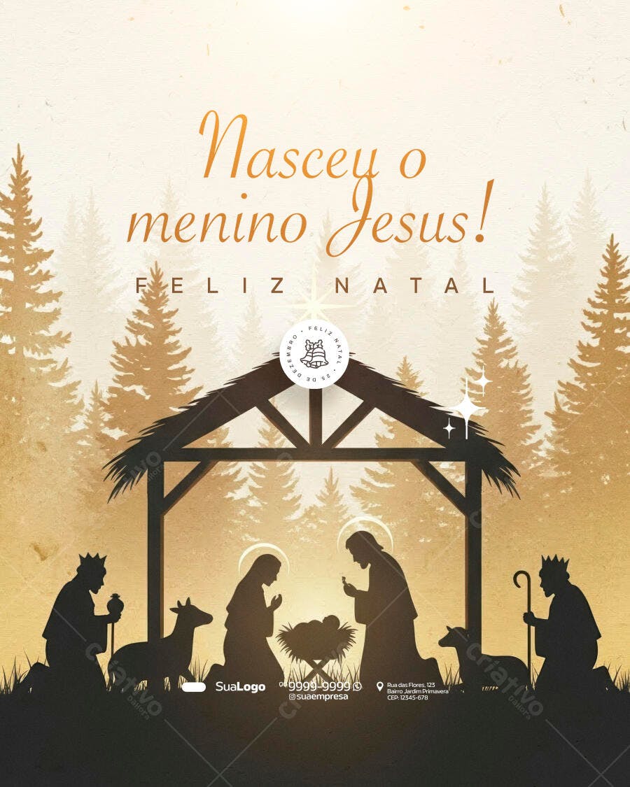 Flyer Natal Nascimento de Jesus PSD Editável