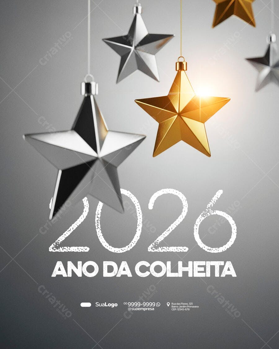 Flyer Ano da Colheita 2026 PSD Editável