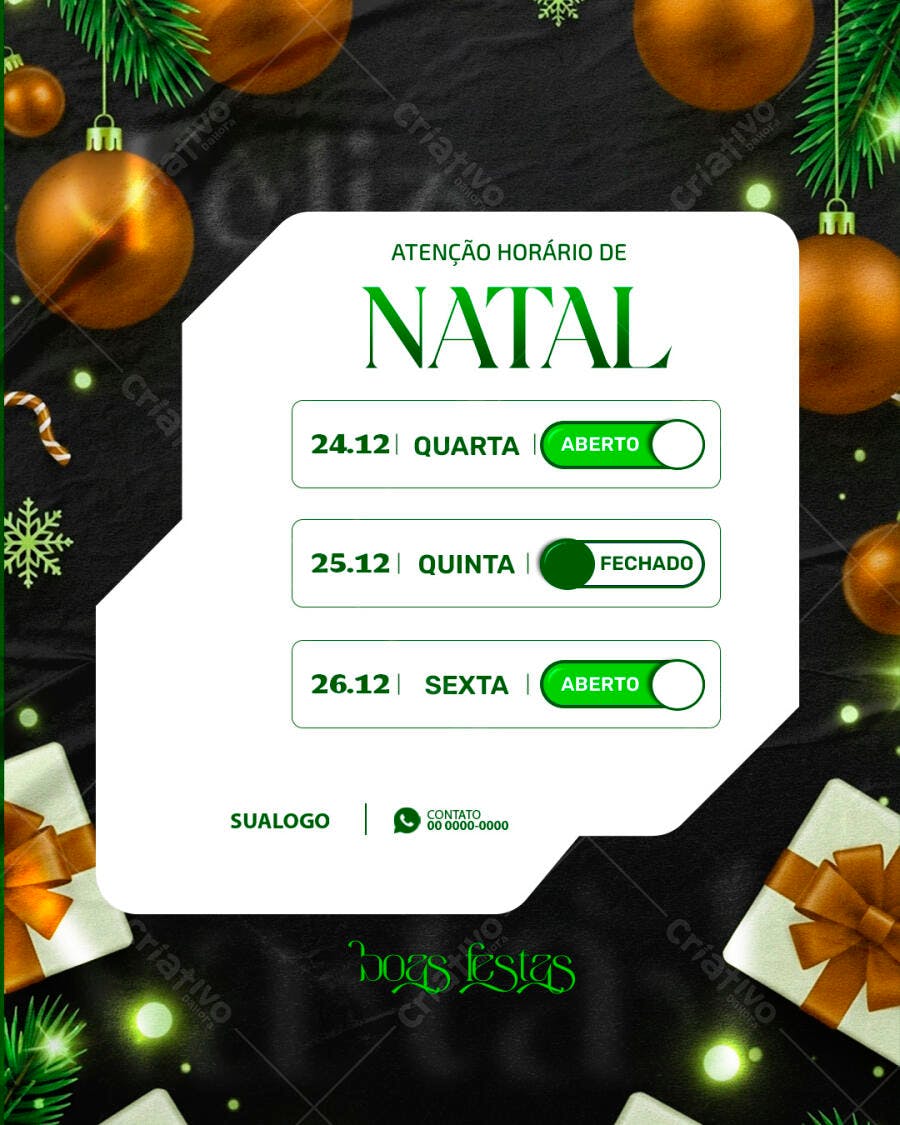 Flyer Horário de Natal PSD Editável