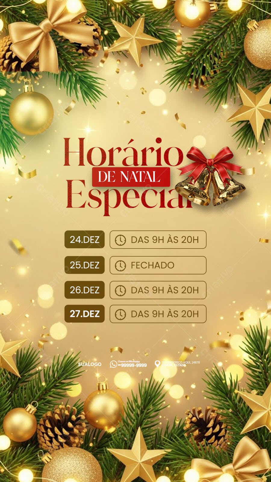 Story para Horário de Natal Especial PSD Editável