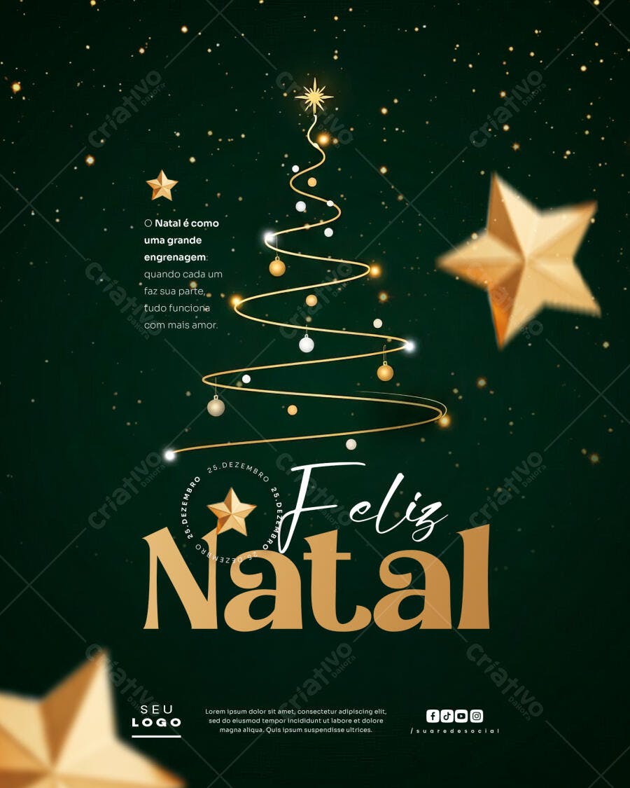 Flyer de Celebração Natalina Feliz Natal PSD Editável