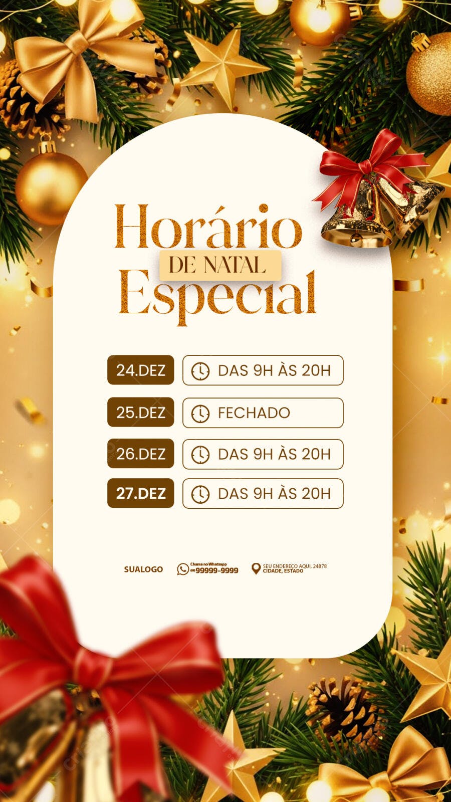 Story de Horário de Natal Especial Psd Editável