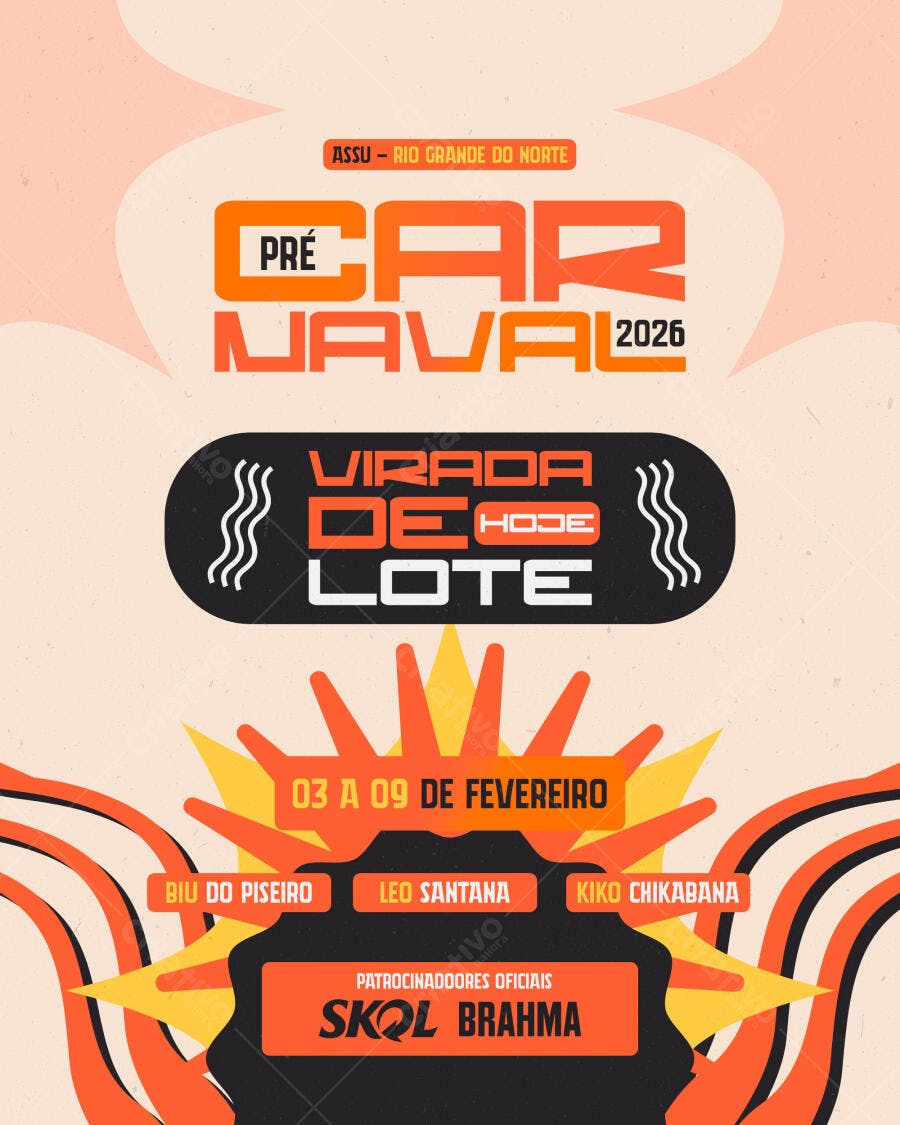 Flyer Pré-Carnaval Assu RN 2026 Leo Santana PSD Editável