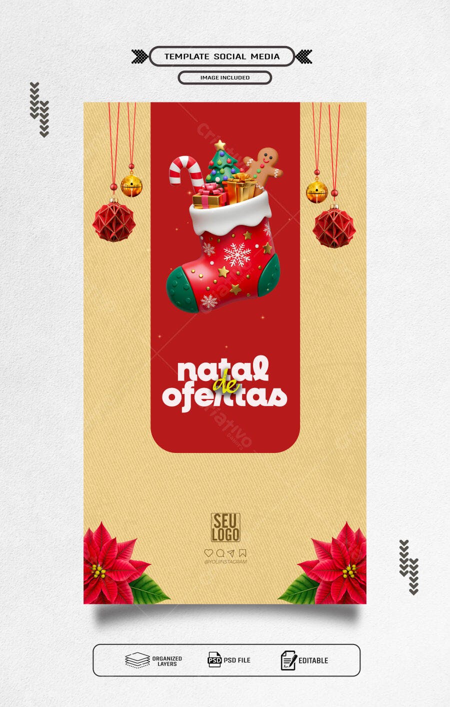 Story Instagram para Ofertas de Natal PSD Editável