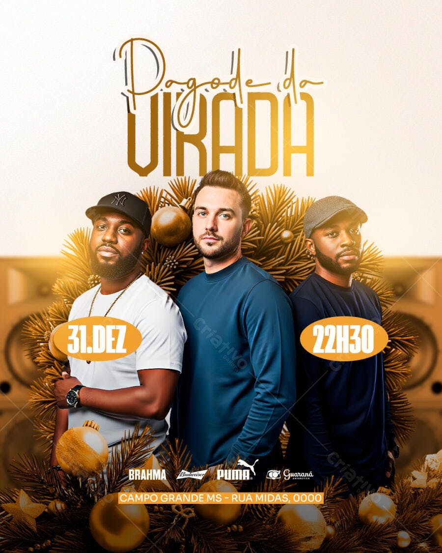 Flyer Pagode da Virada 31 de Dezembro PSD Editável