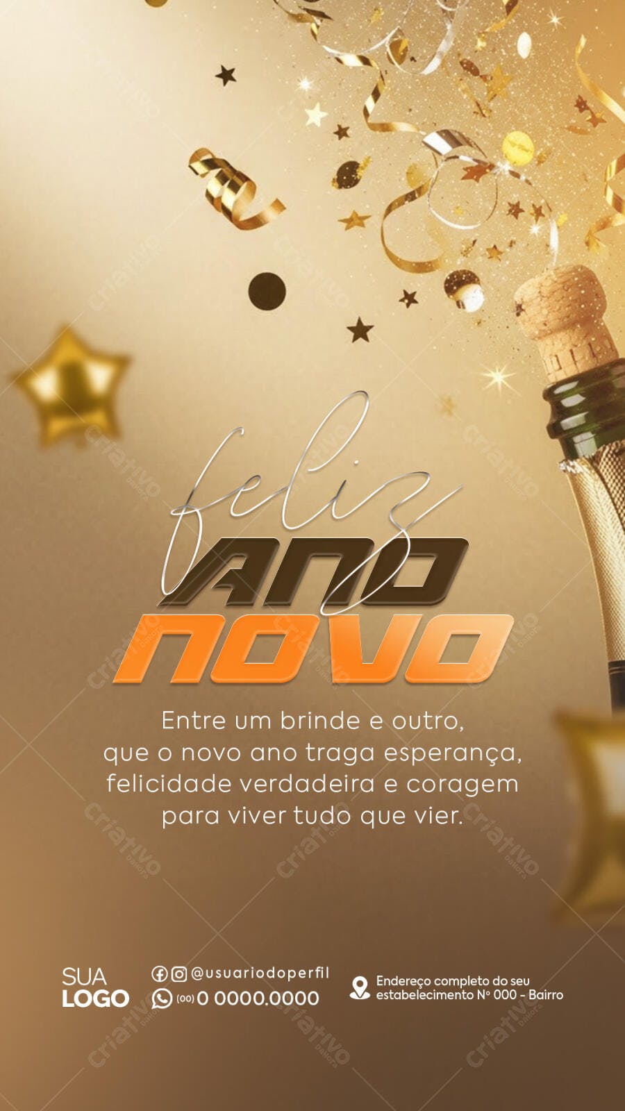 Flyer Feliz Ano Novo PSD Editável
