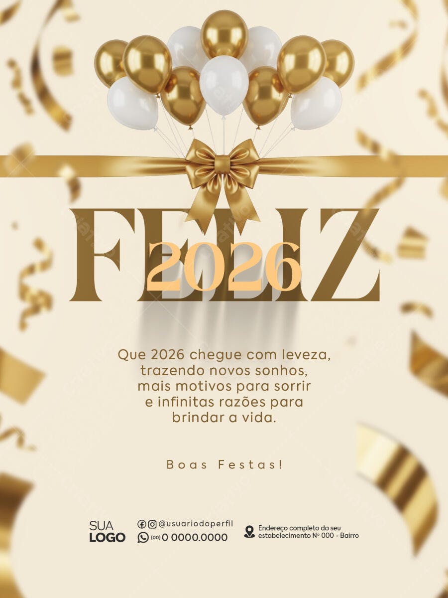Flyer Ano Novo 2026 PSD Editável