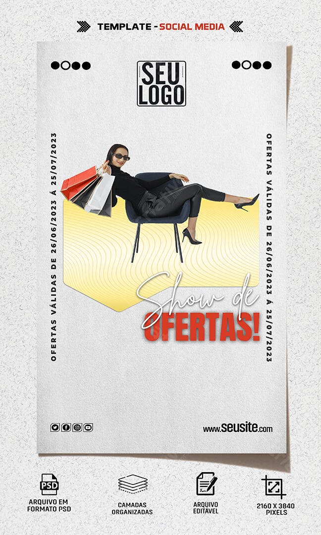 Flyer Story para Show de Ofertas Moda Feminina Psd Editável
