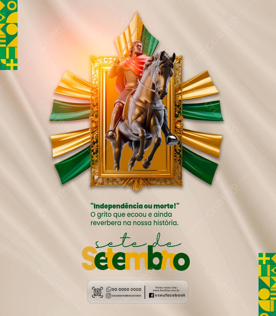 Post para Sete de Setembro Dom Pedro I a Cavalo PSD Editável