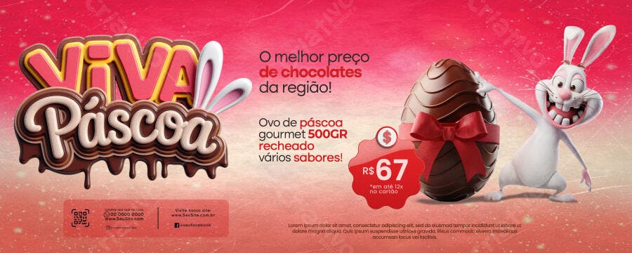 Flyer de Páscoa Oferta Ovos Gourmet PSD Editável