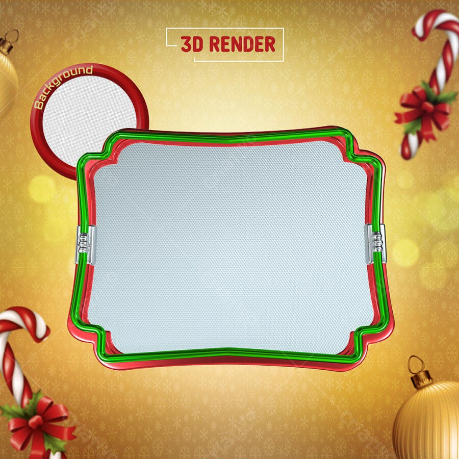 Quadro 3D para Mensagens Natalinas PSD Editável