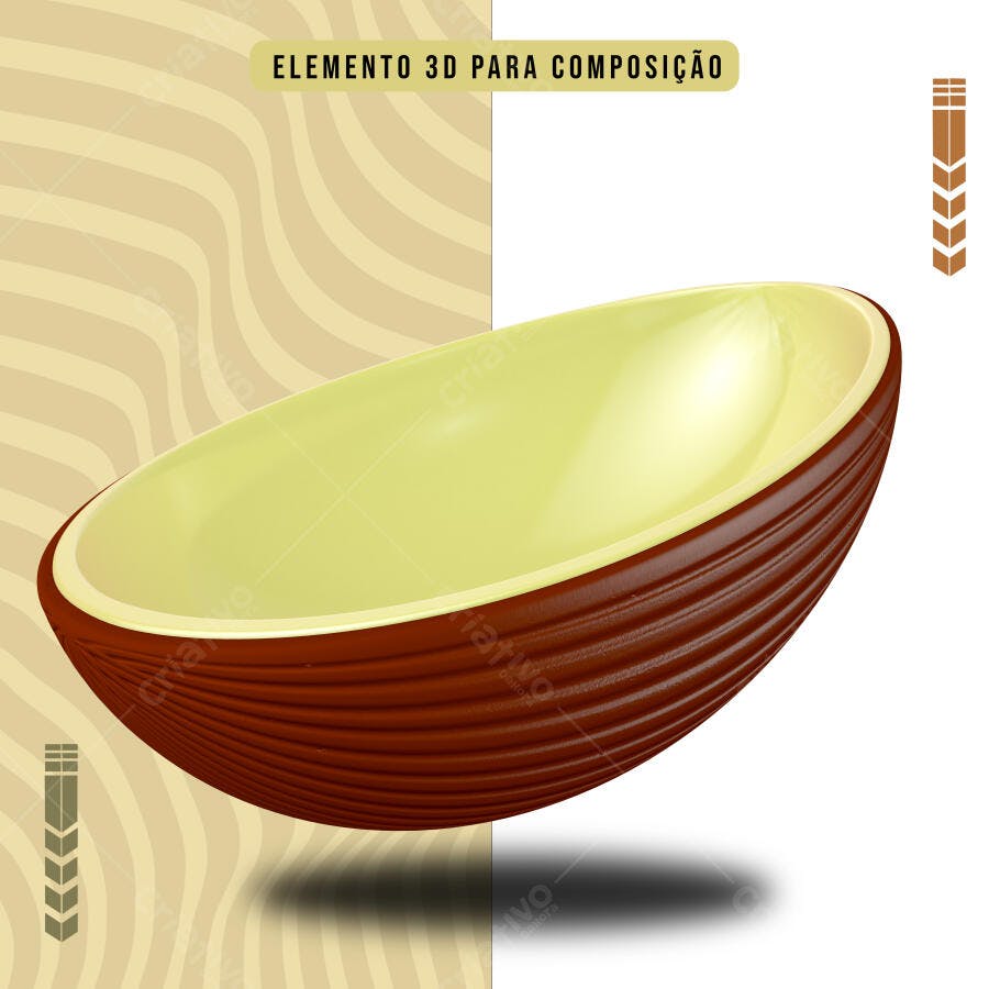 Recurso 3D Ovo de Páscoa Chocolate Meio Recheado PSD Editável