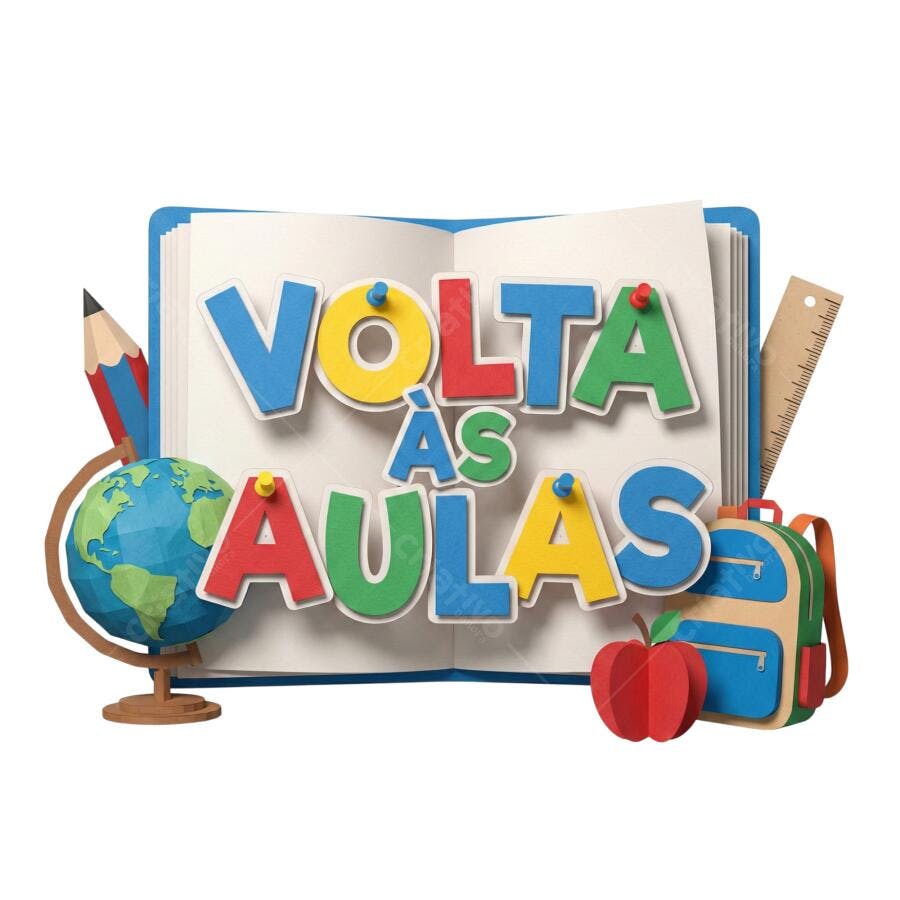 Post Instagram Volta às Aulas Colorido Livro Mochila PNG com fundo transparente