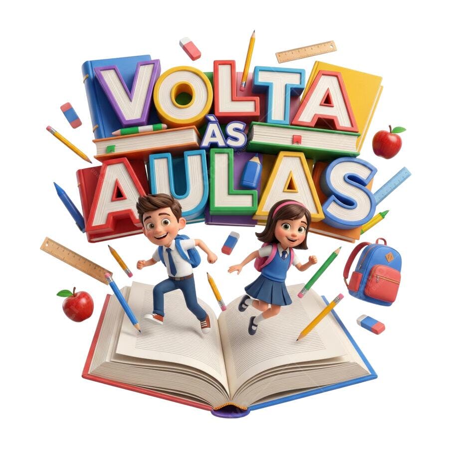 Ilustração Volta às Aulas Crianças Estudantes Alegres PNG com fundo transparente