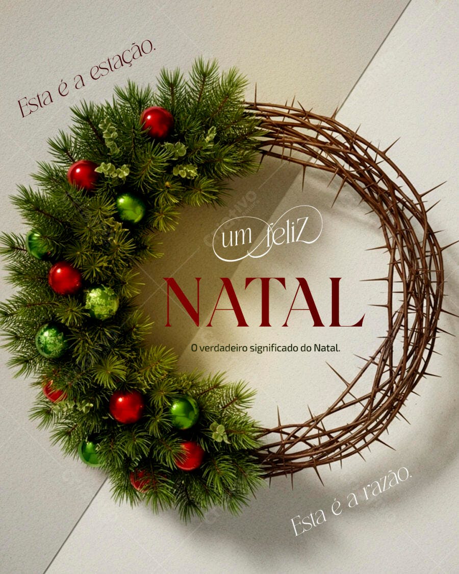 Flyer Natal O Verdadeiro Significado Coroa de Espinhos PSD Editável