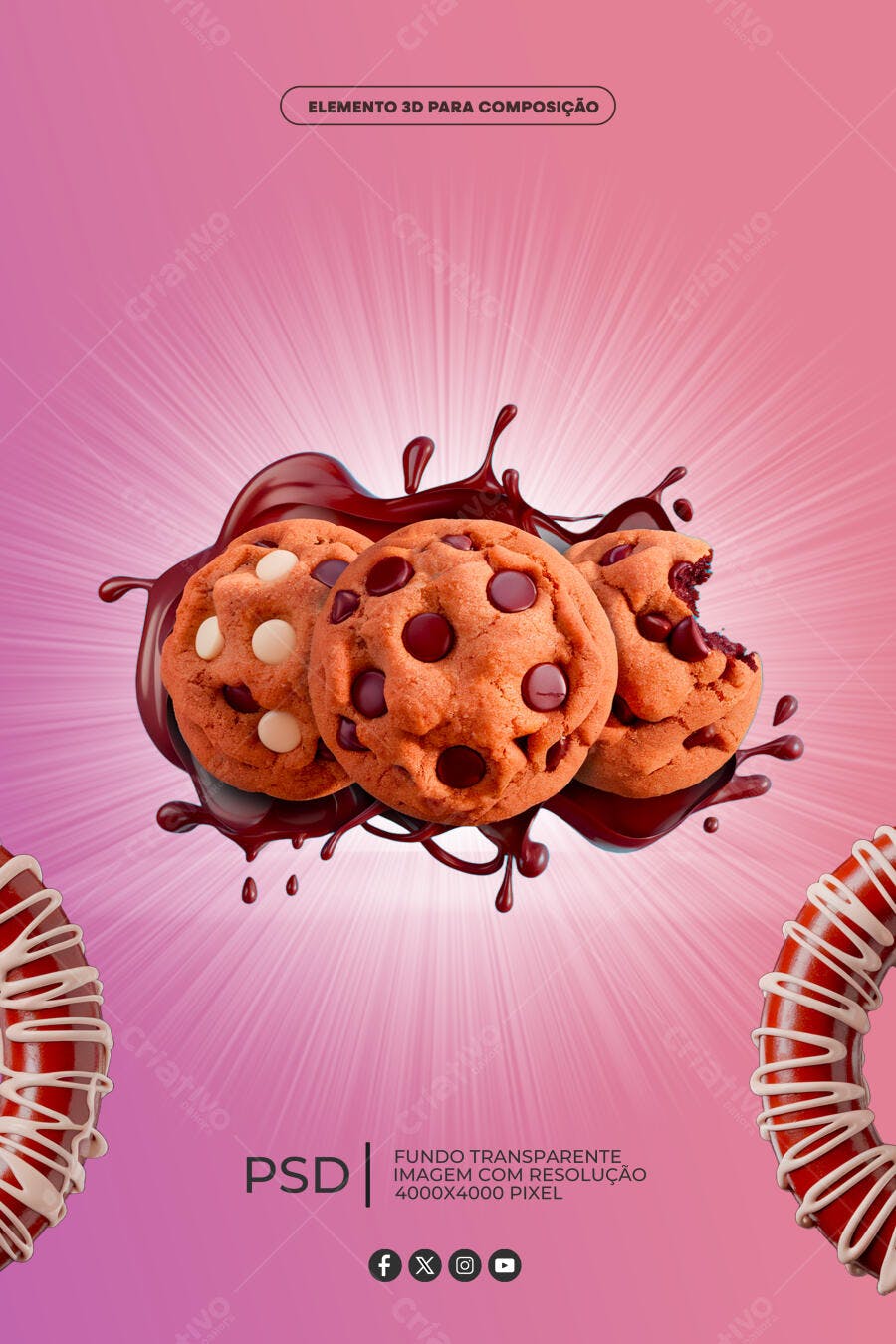 Flyer Promoção de Cookies com Chocolate PSD Editável