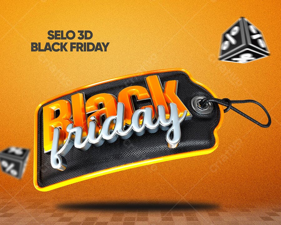 Selo 3D para Black Friday PSD Editável