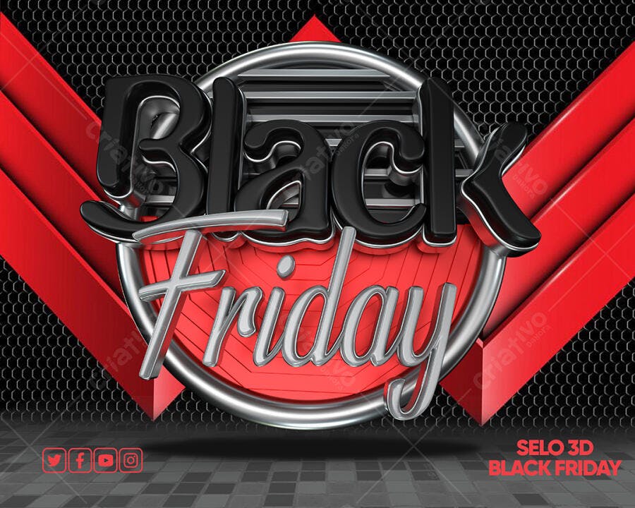 Selo 3D Black Friday Promocional PSD Editável