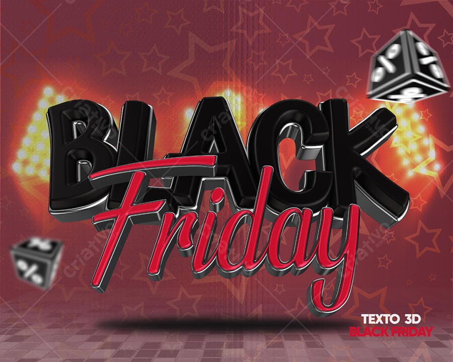 Efeito de Texto 3D Black Friday PSD Editável