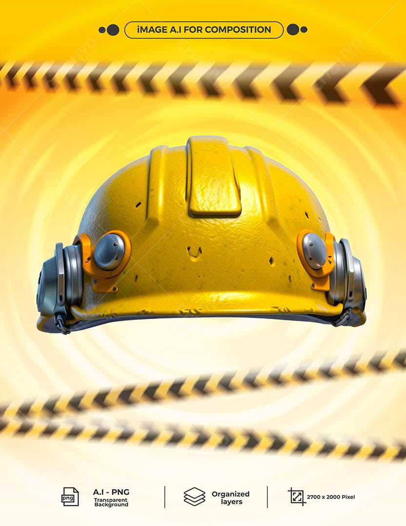 Flyer Capacete de Segurança para Obra PSD Editável