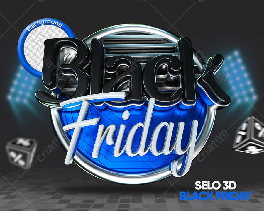 Selo 3D para Black Friday PSD Editável