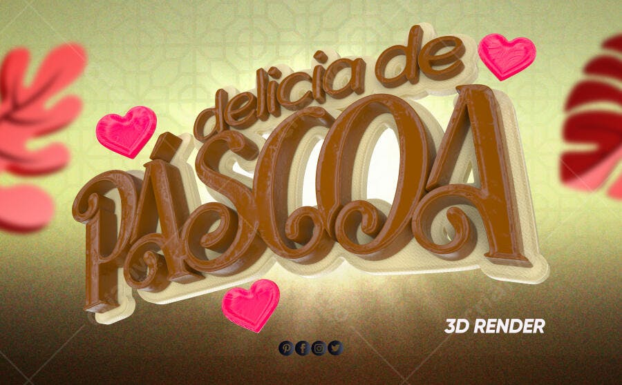 Flyer para Delícia de Páscoa Chocolate PSD Editável