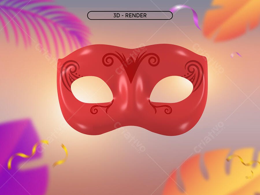 Máscara de Carnaval Psd para Festa Tropical PSD Editável