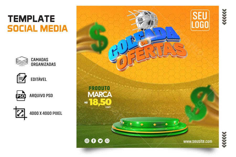 Post Social Media para Golpadas de Ofertas PSD Editável