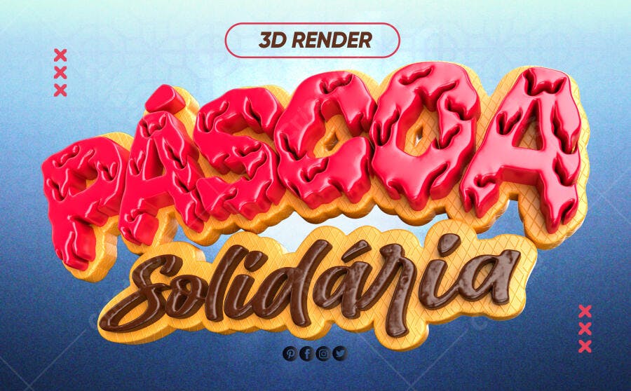Arte Digital para Páscoa Solidária PSD Editável