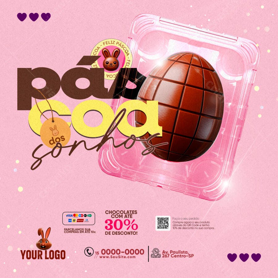 Flyer Social Media Páscoa dos Sonhos PSD Editável