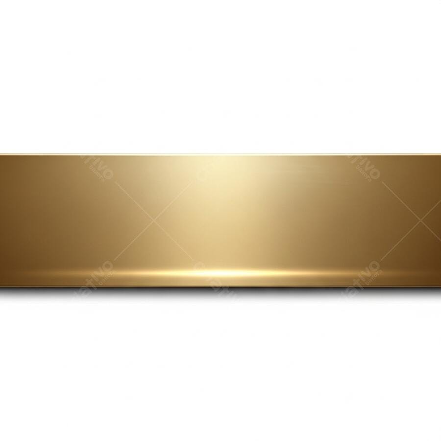 Faixa dourada brilhante com reflexo em fundo branco elegante design