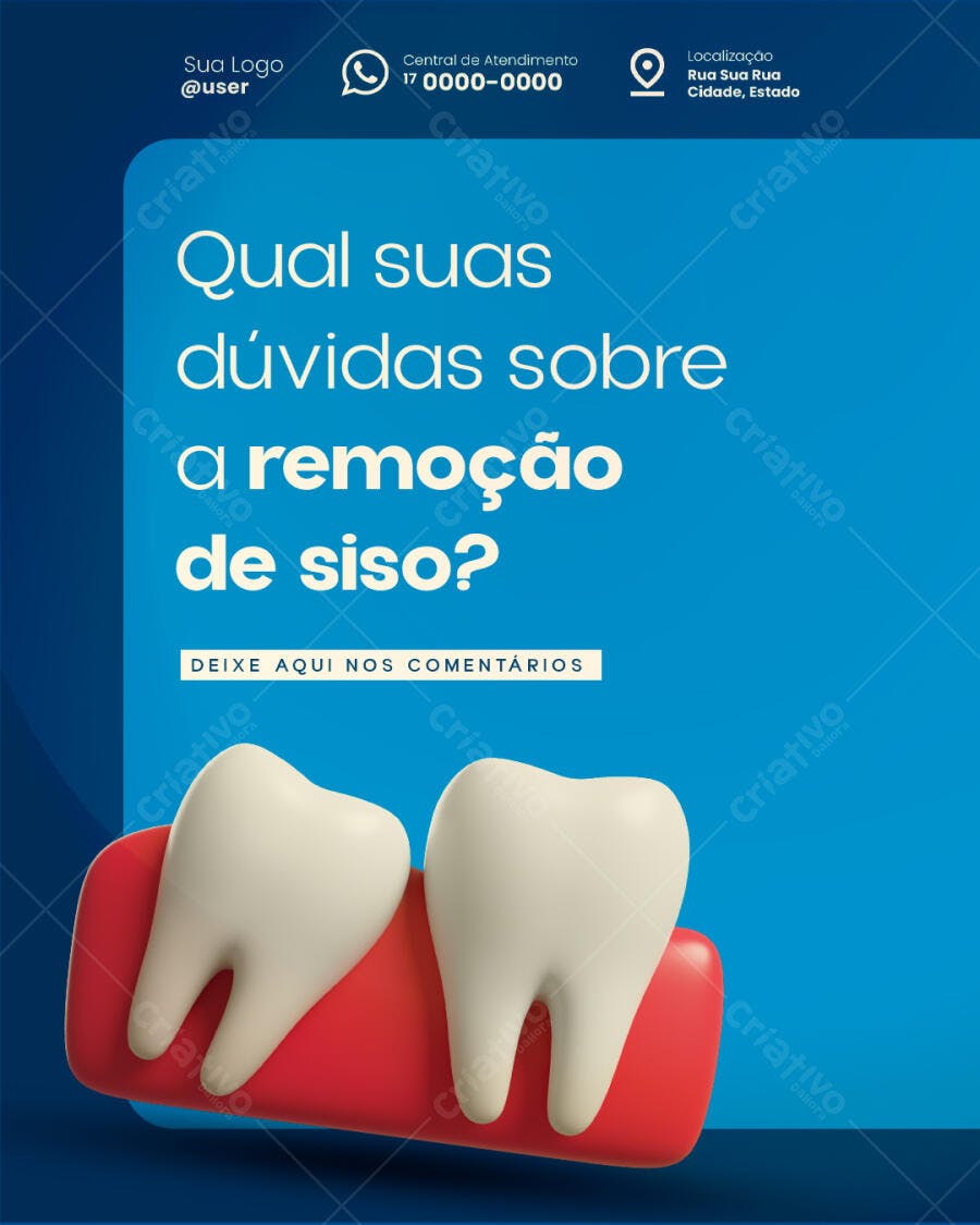 Post para Redes Sociais Remoção de Siso PSD Editável