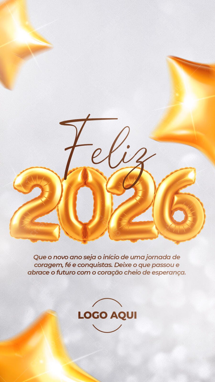 Post para Redes Sociais Feliz Ano Novo 2026 PSD Editável