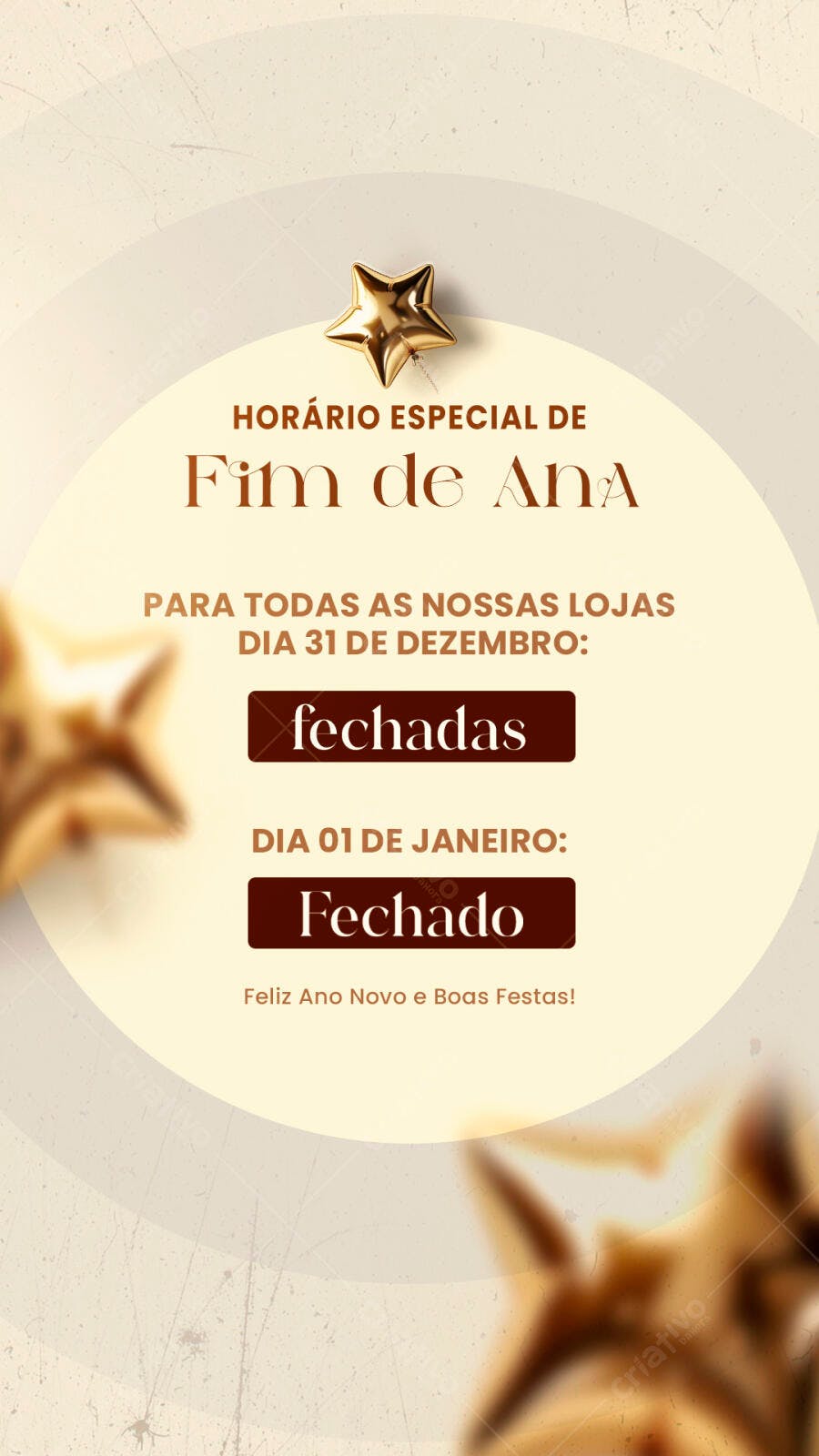 Story Fim de Ano Loja Horário Especial PSD Editável