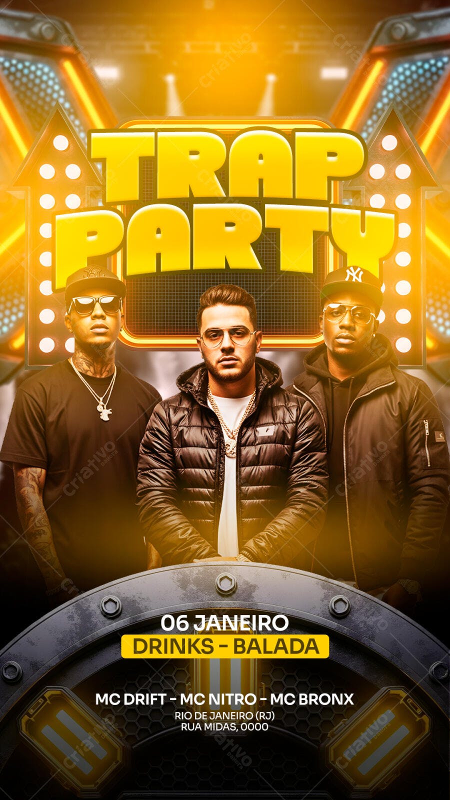 Flyer para Trap Party com MCs PSD Editável