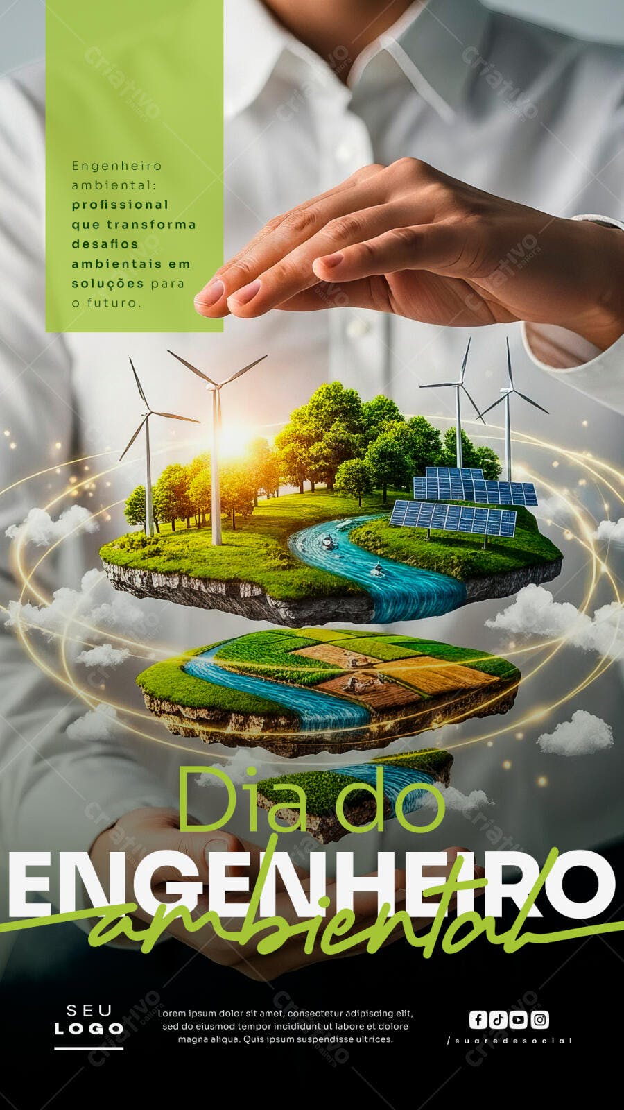 Flyer Dia do Engenheiro Ambiental PSD Editável