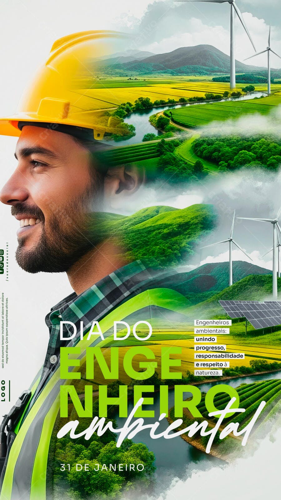 Flyer Dia do Engenheiro Ambiental PSD Editável