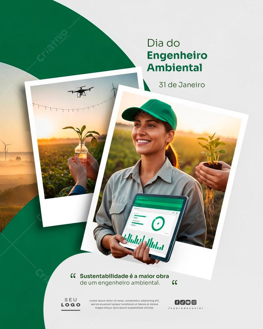 Flyer Dia do Engenheiro Ambiental PSD Editável