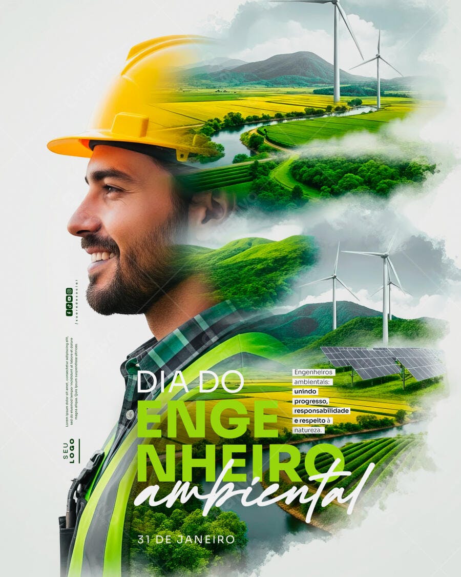 Flyer Dia do Engenheiro Ambiental PSD Editável