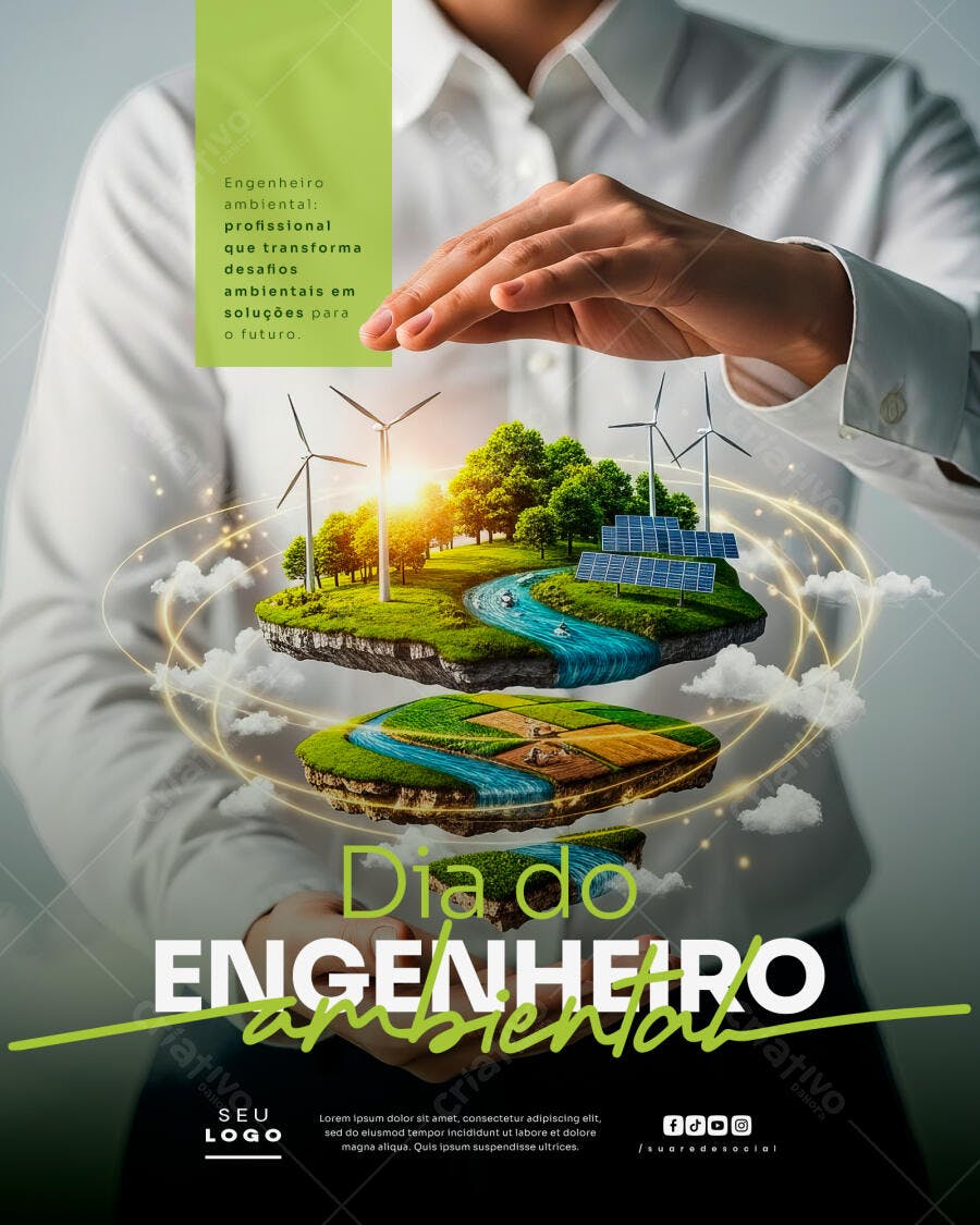 Flyer Dia do Engenheiro Ambiental PSD Editável